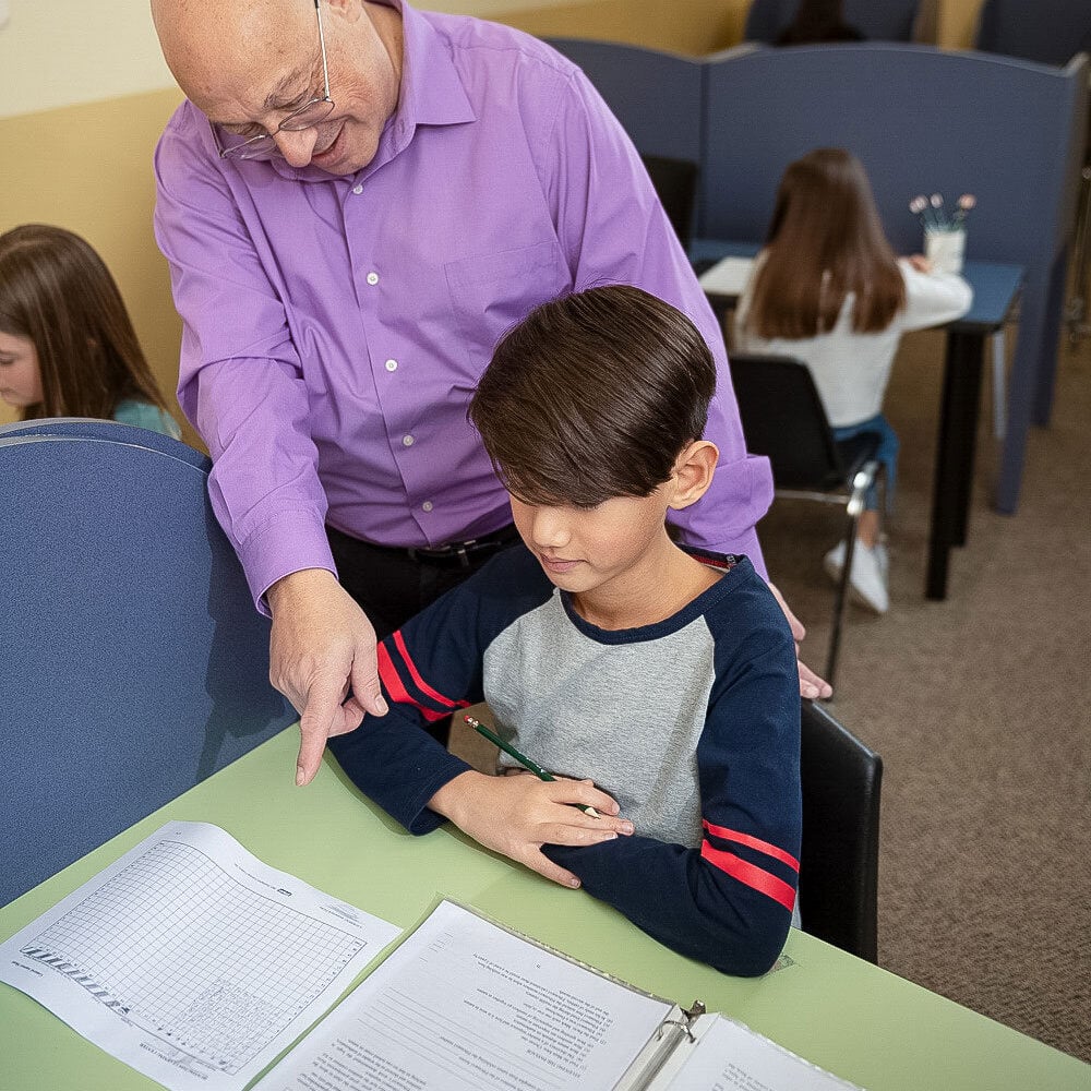 Infographic titled Why Huntington with icons and text. Benefits listed are: Comprehensive Academic Evaluation, In-Person & Online, Ongoing Feedback on Progress, Flexible Scheduling, Certified Tutors, Personalized Instruction.