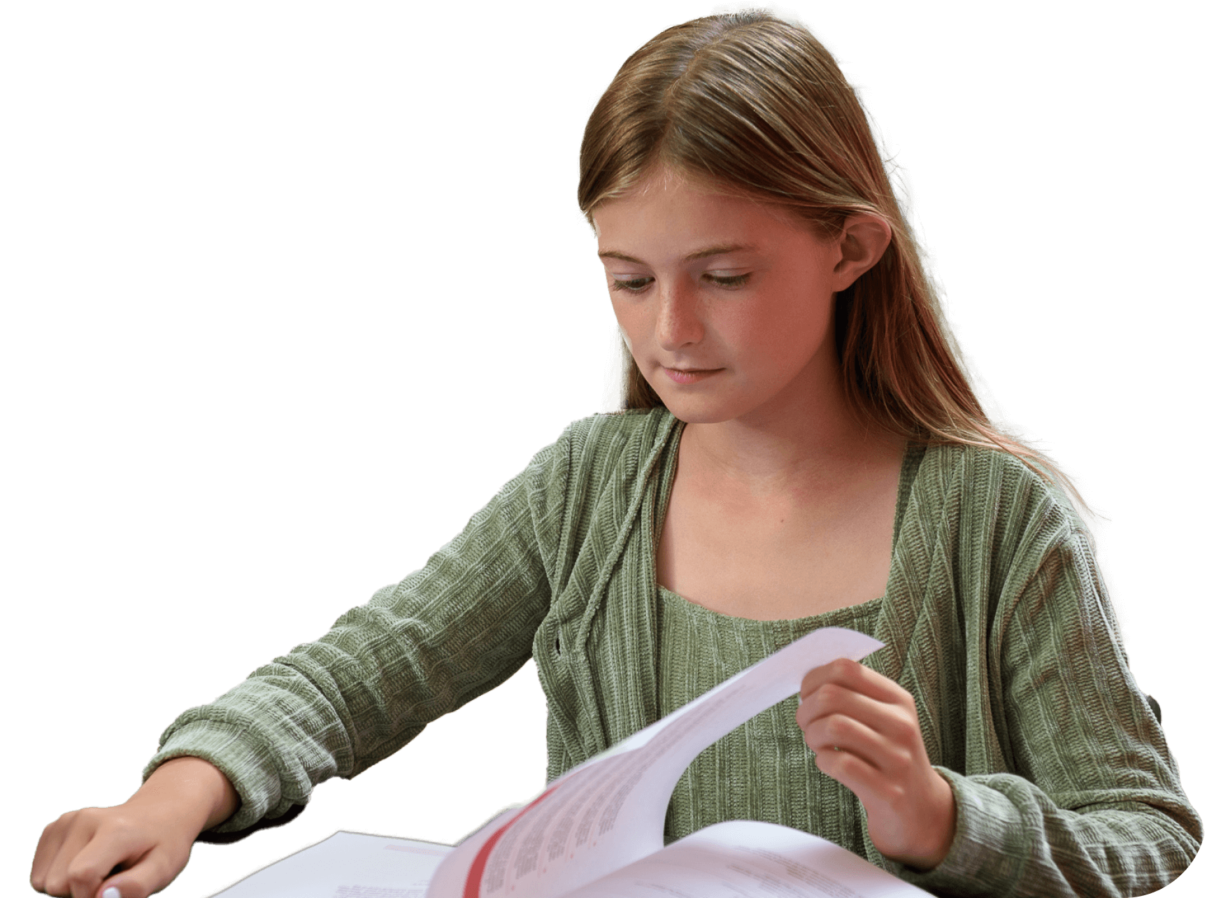 A Huntington Learning Center student reading a book for K-12 Reading Subject Tutoring